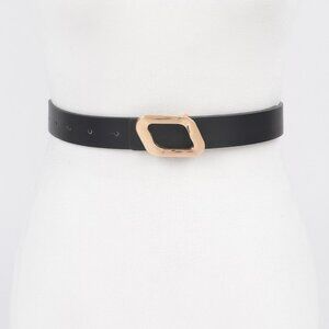 Faux Leather Metal Buckle Belt
